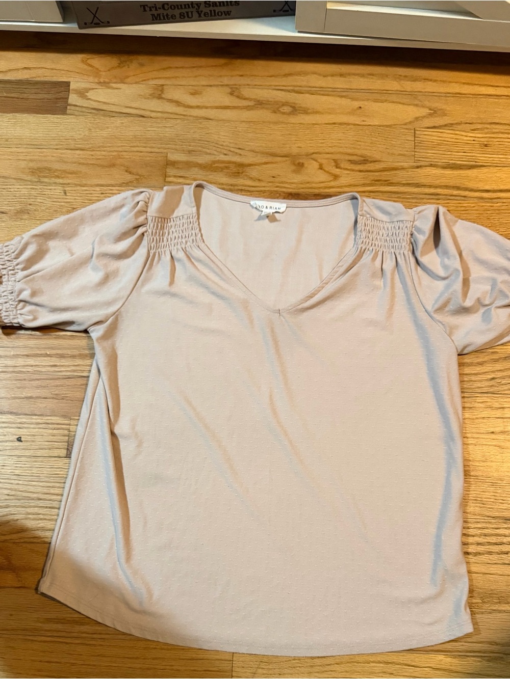 Vero Moda Puff-Sleeve V-Neck Top in Blush